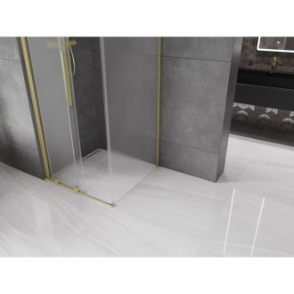 Posuvný sprchový kout Mexen Velar 120 x 120 cm, matná, kartáčované zlato - 871-120-120-31-55