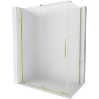Posuvný sprchový kout Mexen Velar 150 x 75 cm, matná, kartáčované zlato - 871-150-075-31-55