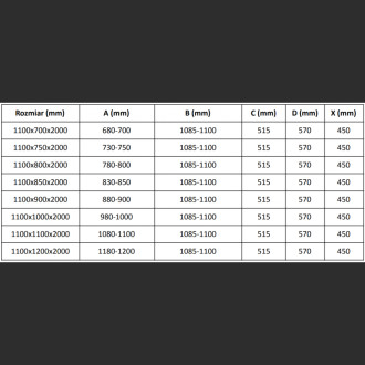 Posuvný sprchový kout Mexen Velar 110 x 70 cm, matná, růžové zlato - 871-110-070-31-60