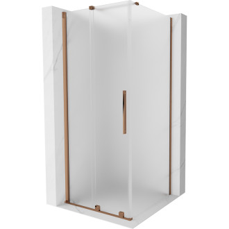 Posuvný sprchový kout Mexen Velar 110 x 110 cm, matná, růžové zlato - 871-110-110-31-60