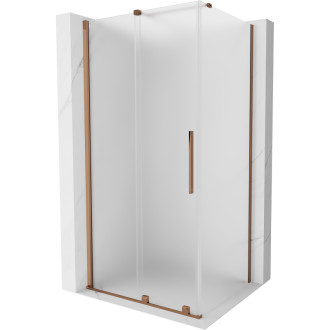 Mexen Velar posuvný sprchový kout 140 x 90 cm, matná, růžové zlato - 871-140-090-31-60