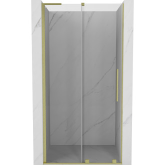 Posuvné sprchové dveře Mexen Velar L 110 cm, průhledné, kartáčované zlato - 871-110-003-01-55