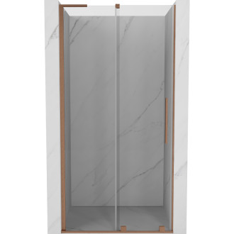 Posuvné sprchové dveře Mexen Velar L 110 cm, průhledné, kartáčovaná měď - 871-110-003-01-65
