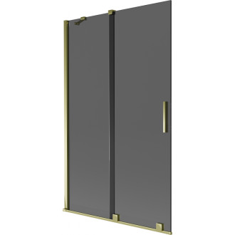 Mexen Velar posuvná vanová zástěna se 2 křídly 110 x 150 cm, grafitová, zlatá - 896-110-000-41-50