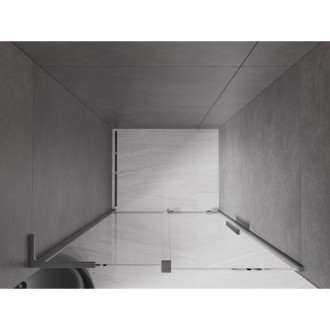 Posuvné sprchové dveře Mexen Velar L 100 cm, průhledné, kartáčovaná pistolově šedá - 871-100-003-01-66