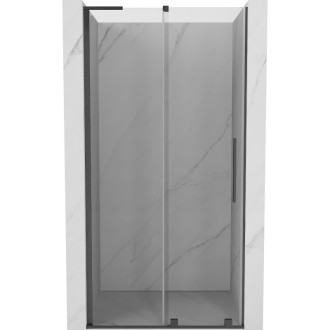 Posuvné sprchové dveře Mexen Velar L 120 cm, průhledné, kartáčovaná pistolově šedá - 871-120-003-01-66