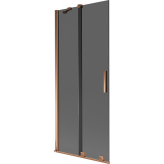 Mexen Velar posuvná vanová zástěna se 2 křídly 80 x 150 cm, grafit, růžové zlato - 896-080-000-41-60