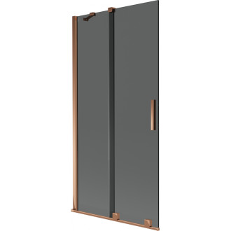 Mexen Velar posuvná vanová zástěna se 2 křídly 90 x 150 cm, grafit, růžové zlato - 896-090-000-41-60