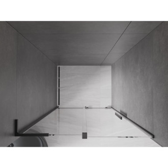 Posuvné sprchové dveře Mexen Velar L 110 cm, průhledné, černé - 871-110-003-01-70