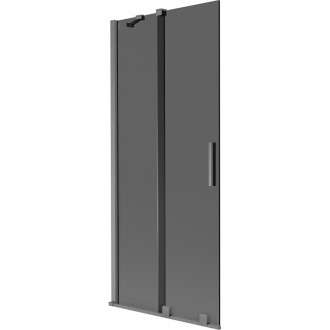 Mexen Velar posuvná vanová zástěna se 2 křídly 85 x 150 cm, grafit, kartáčovaná pistolově šedá - 896-085-000-41-66