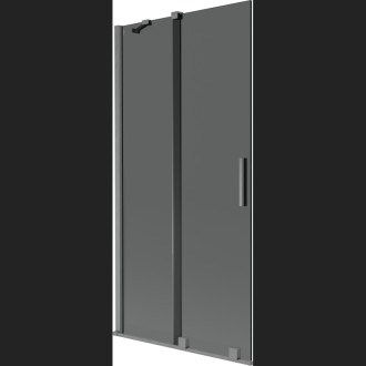 Mexen Velar posuvná vanová zástěna se 2 křídly 90 x 150 cm, grafit, kartáčovaná pistolově šedá - 896-090-000-41-66
