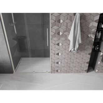 Posuvné sprchové dveře Mexen Velar L 100 cm, průhledné, kartáčovaný nikl - 871-100-003-01-97