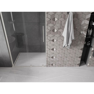 Posuvné sprchové dveře Mexen Velar L 120 cm, průhledné, kartáčovaný nikl - 871-120-003-01-97