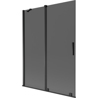 Mexen Velar posuvná vanová zástěna se 2 křídly 130 x 150 cm, grafitová, černá - 896-130-000-41-70