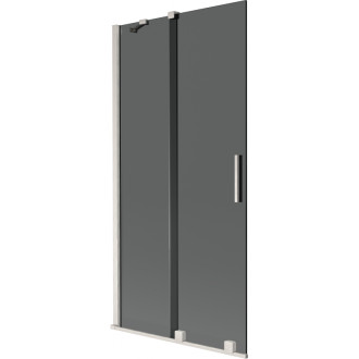 Dvoudílná posuvná vanová zástěna Mexen Velar 95 x 150 cm, grafit, kartáčovaný nikl - 896-095-000-41-97