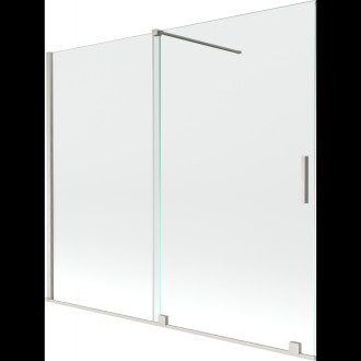 Mexen Velar posuvná vanová zástěna se 2 křídly 180 x 150 cm, průhledná, kartáčovaný nikl - 896-180-000-01-97