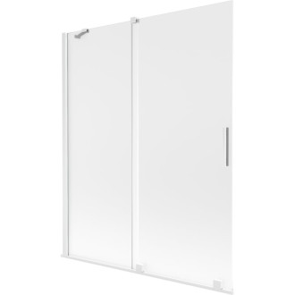 Mexen Velar 2dílná posuvná vanová zástěna 140 x 150 cm, matná, bílá - 896-140-000-31-20