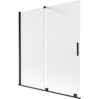 Mexen Velar 2dílná posuvná vanová zástěna 150 x 150 cm, matná, černá - 896-150-000-31-70