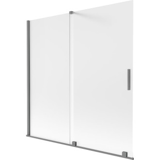 Mexen Velar posuvná vanová zástěna se 2 křídly 160 x 150 cm, matná, stříbrná - 896-160-000-31-95