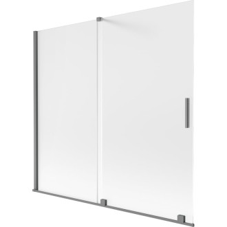 Mexen Velar posuvná vanová zástěna se 2 křídly 170 x 150 cm, matná, stříbrná - 896-170-000-31-95