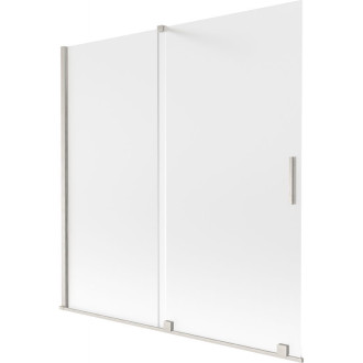 Dvoudílná posuvná vanová zástěna Mexen Velar 160 x 150 cm, matná, kartáčovaný nikl - 896-160-000-31-97