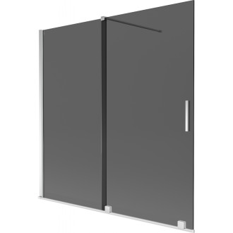 Mexen Velar posuvná vanová zástěna se 2 křídly 160 x 150 cm, grafit, chrom - 896-160-000-41-01