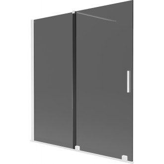 Mexen Velar posuvná vanová zástěna se 2 křídly 150 x 150 cm, grafitová, bílá - 896-150-000-41-20