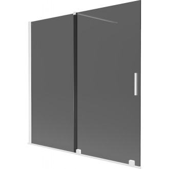Mexen Velar posuvná vanová zástěna se 2 křídly 160 x 150 cm, grafitová, bílá - 896-160-000-41-20