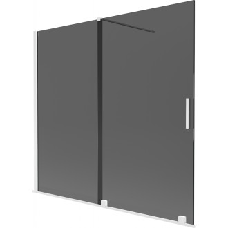 Mexen Velar posuvná vanová zástěna se 2 křídly 170 x 150 cm, grafitová, bílá - 896-170-000-41-20