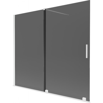 Mexen Velar posuvná vanová zástěna se 2 křídly 180 x 150 cm, grafitová, bílá - 896-180-000-41-20