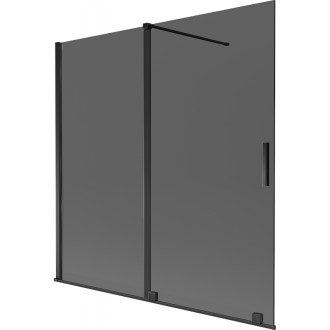 Mexen Velar posuvná vanová zástěna se 2 křídly 160 x 150 cm, grafitová, černá - 896-160-000-41-70