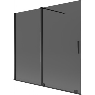 Mexen Velar posuvná vanová zástěna se 2 křídly 170 x 150 cm, grafitová, černá - 896-170-000-41-70