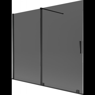 Mexen Velar posuvná vanová zástěna se 2 křídly 180 x 150 cm, grafitová, černá - 896-180-000-41-70
