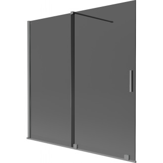 Mexen Velar posuvná vanová zástěna se 2 křídly 160 x 150 cm, grafit, stříbrná - 896-160-000-41-95