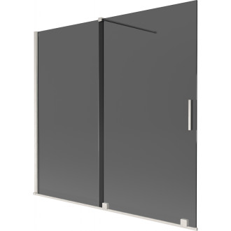 Dvoudílná posuvná vanová zástěna Mexen Velar 170 x 150 cm, grafit, kartáčovaný nikl - 896-170-000-41-97