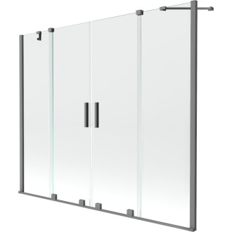 Mexen Velar Duo 2dílná posuvná vanová zástěna 200 x 150 cm, průhledná, stříbrná - 896-200-000-02-95