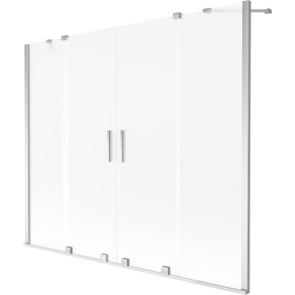 Mexen Velar Duo 2dílná posuvná vanová zástěna 170 x 150 cm, matná, chrom - 896-170-000-32-01