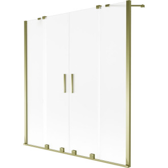 Mexen Velar Duo 2dílná posuvná vanová zástěna 140 x 150 cm, matná, zlatá - 896-140-000-32-50