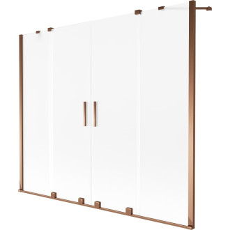 Mexen Velar Duo 2dílná posuvná vanová zástěna 170 x 150 cm, matná, růžové zlato - 896-170-000-32-60