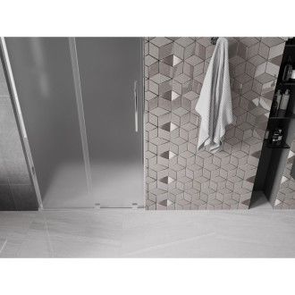 Posuvné sprchové dveře Mexen Velar L 110 cm, matné, chrom - 871-110-003-31-01