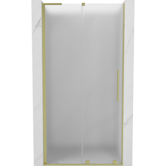 Posuvné sprchové dveře Mexen Velar L 110 cm, matné, kartáčované zlato - 871-110-003-31-55
