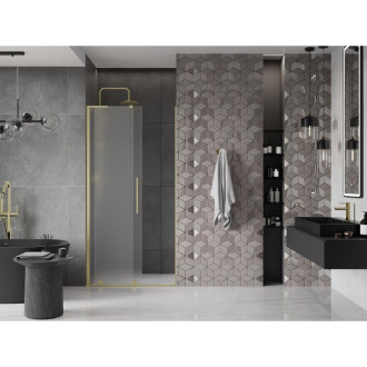 Posuvné sprchové dveře Mexen Velar L 110 cm, matné, kartáčované zlato - 871-110-003-31-55