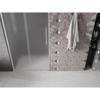 Posuvné sprchové dveře Mexen Velar L 110 cm, matné, kartáčovaný nikl - 871-110-003-31-97