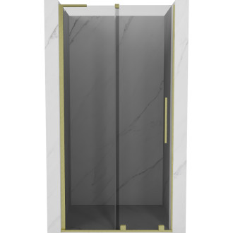 Posuvné sprchové dveře Mexen Velar L 110 cm, grafit, kartáčované zlato - 871-110-003-41-55