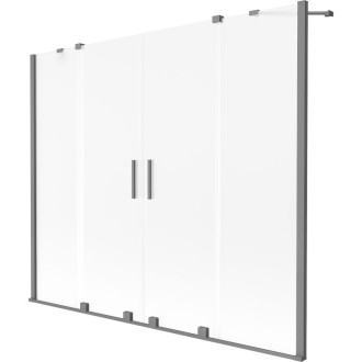 Mexen Velar Duo 2dílná posuvná vanová zástěna 200 x 150 cm, matná, stříbrná - 896-200-000-32-95