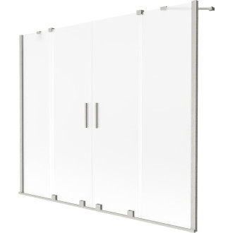 Mexen Velar Duo 2dílná posuvná vanová zástěna 200 x 150 cm, matná, kartáčovaný nikl - 896-200-000-32-97