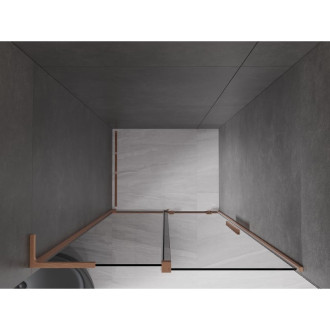 Posuvné sprchové dveře Mexen Velar L 100 cm, grafit, kartáčovaná měď - 871-100-003-41-65