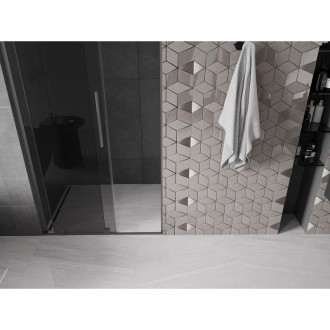 Posuvné sprchové dveře Mexen Velar L 100 cm, grafit, stříbrná - 871-100-003-41-95