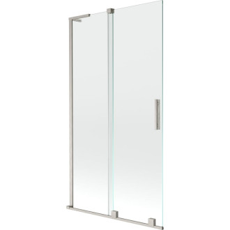 Mexen Velar L 2dílná posuvná vanová zástěna 100 x 150 cm, průhledná, kartáčovaný nikl - 896-100-003-01-97