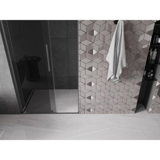 Posuvné sprchové dveře Mexen Velar L 120 cm, grafit, stříbrná - 871-120-003-41-95